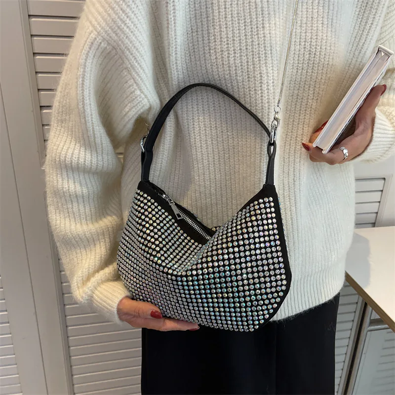 

Новинка 2023, модные женские сумки, сумки на плечо с бриллиантами, женская сумка через плечо, блестящая сумка с бриллиантами