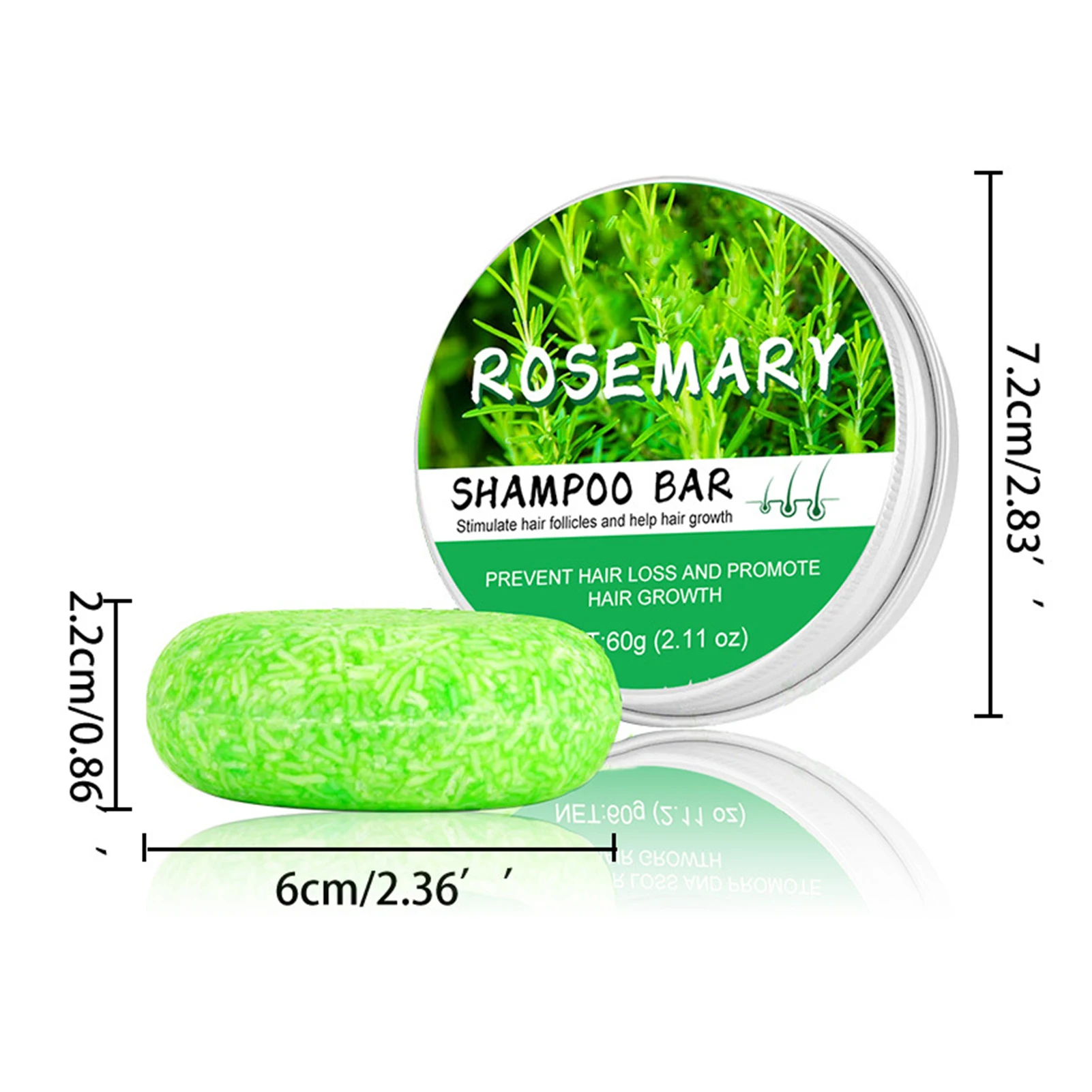 

Rosemary Organic Solid Shampoo Bar Deep Cleansing Hair & Scalp Anti Hair Loss Shampoo Soap for Fine & Oily Hair