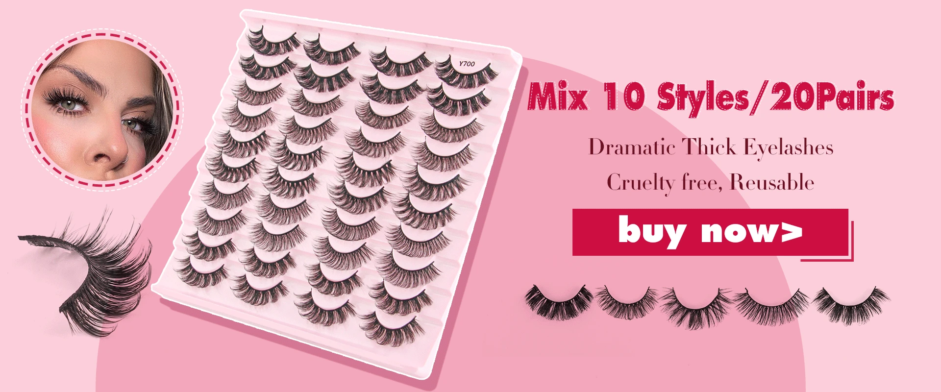 Description Picture 2 of itemHalf Eyelashes 3/20 pairs 3D Faux Mink Lashes Soft Natural Lashes Cat Eye False Eyelashes Dramatic Fluffy Lashes Makeup Tool