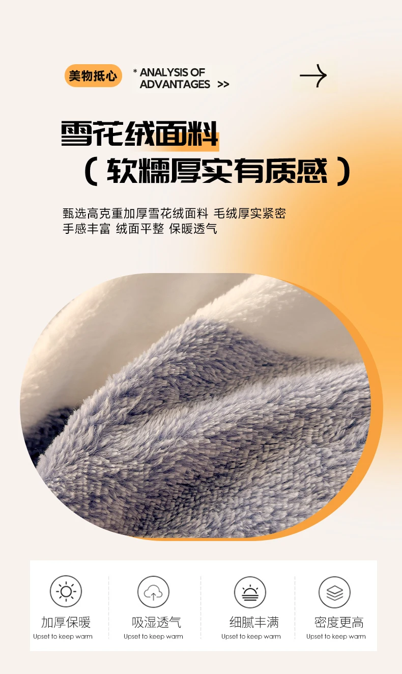Description Picture 5 of itemWinter Thicken Warm Short Plush Duvet Cover King Double Queen Size Double-side Coral Fleece Quilt Cover Not Including Pillowcase