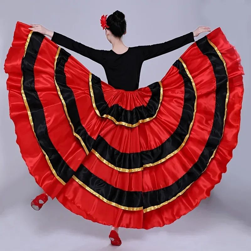 Spanish Swing Skirt Adult Female Dance Performance Costume women flamenco dresses kids flamenco skirt
