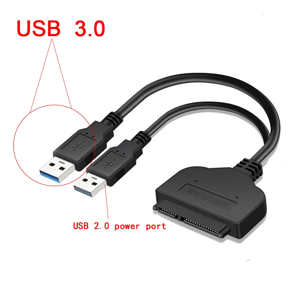 SATA to USB Adapter,Qmiypf USB 3.0 SATA III Hard Drive Adapter Cable SATA to USB 3.0 Adapter Cable for 2.5 inch SSD & HDD Support UASP 