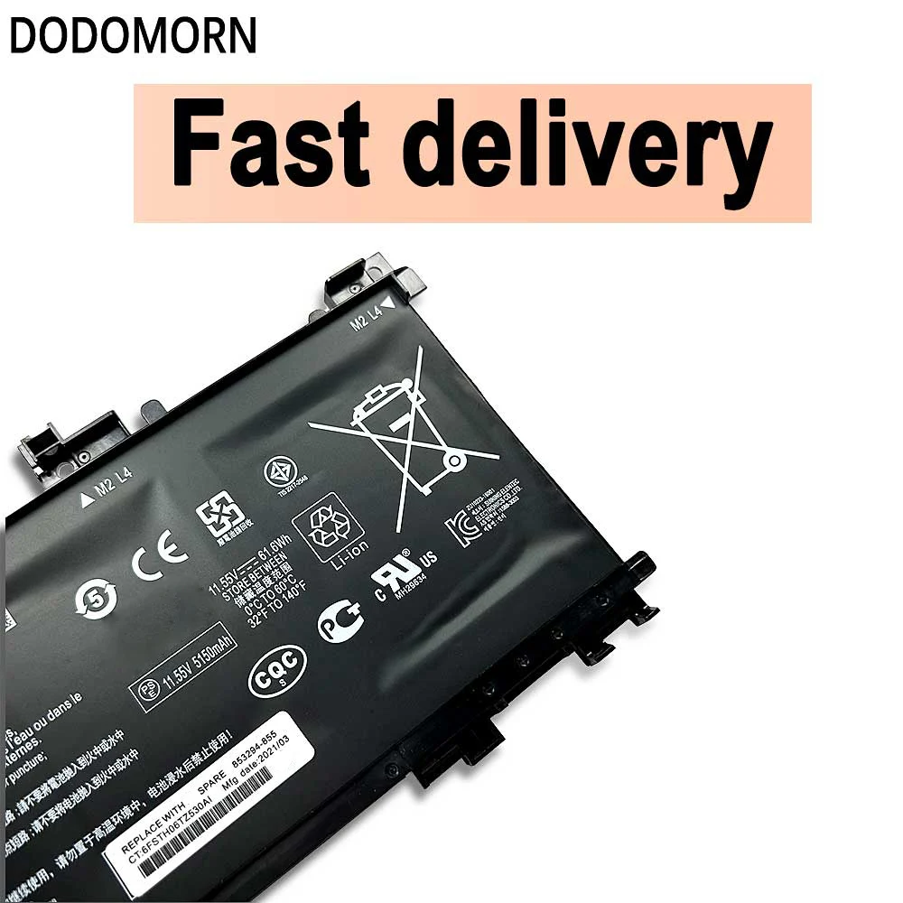 Dodomorn Bateria do Portátil Te03xl para hp Omen 15-bc011tx 15-bc012tx 15-bc013tx 15-ax015tx Ax017tx Tpn-q173 Hstnn-ub7a 849910850 - Imagem 5