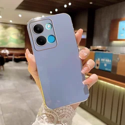 Sleek Square Plating Silicone Back Cover for Infinix Note40Pro 4G (Gs6D grey)
