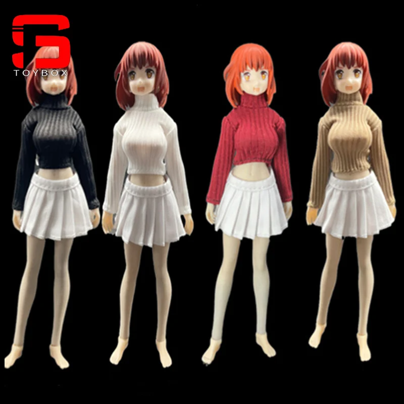 

Женский трикотажный свитер, короткий топ, юбка, модель одежды, подходит для 6-дюймовой экшн-фигурки PH TBL JIAOU Soldier, куклы