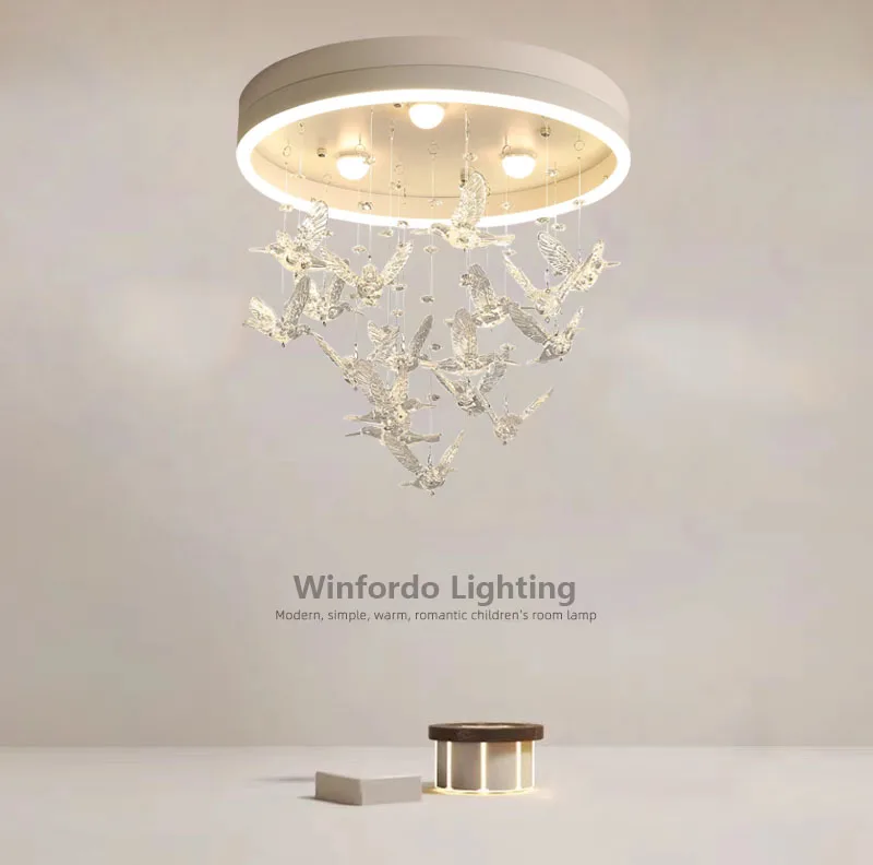 

Birds chandelier LED Lamp For Children's Room Aisle Led Decor Chandelier Bedroom Lighting Fixture lamps for living room