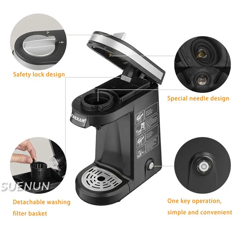 QF-CM801 American Kcup Capsule Coffee Machine Household 800W Single Cup Coffee Machine Hotel 220V/50HZ