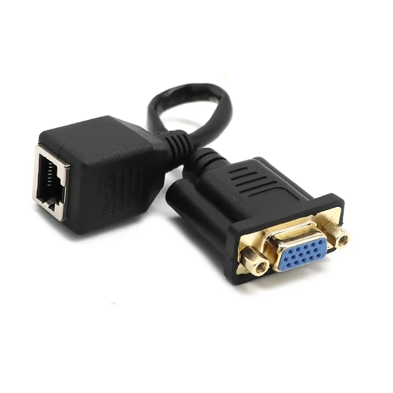 

15cm/5.9" VGA to RJ45 Ethernet Port Converter Cable Wire Transmit VGA