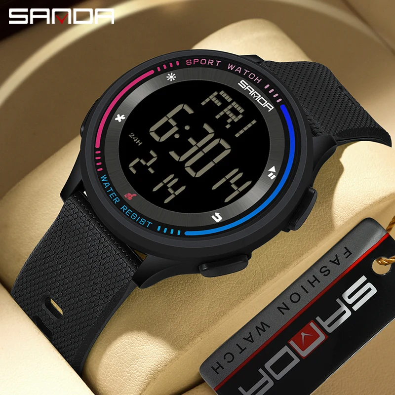 

Sanda 6158 New Fashion Digital Movement Teenager Students Hand Clock Trendy Water Resistant Outdoor Sports Mode Wrist Stop Watch