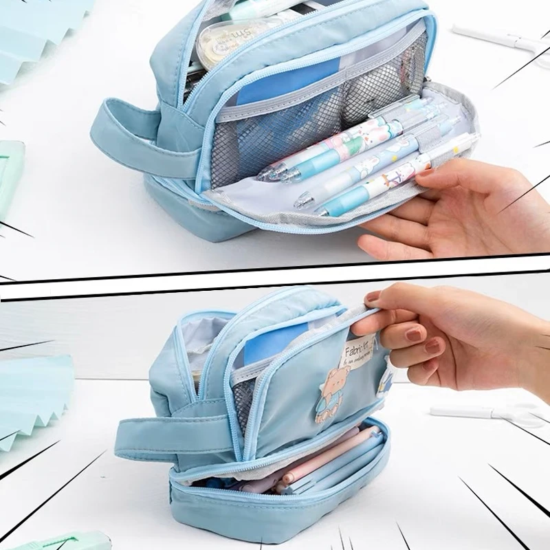 Pencil cases 5 Layer Kawaii Handle Pen Box Students Large Capacity Storage Makeup Organizer School Supplies Office Stationary