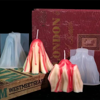 New Creative Handmade Cloak Ghost Halloween Candle Mold DIY Aromatherapy Candle Molds Ghost Cloak Mould Home Decor 2