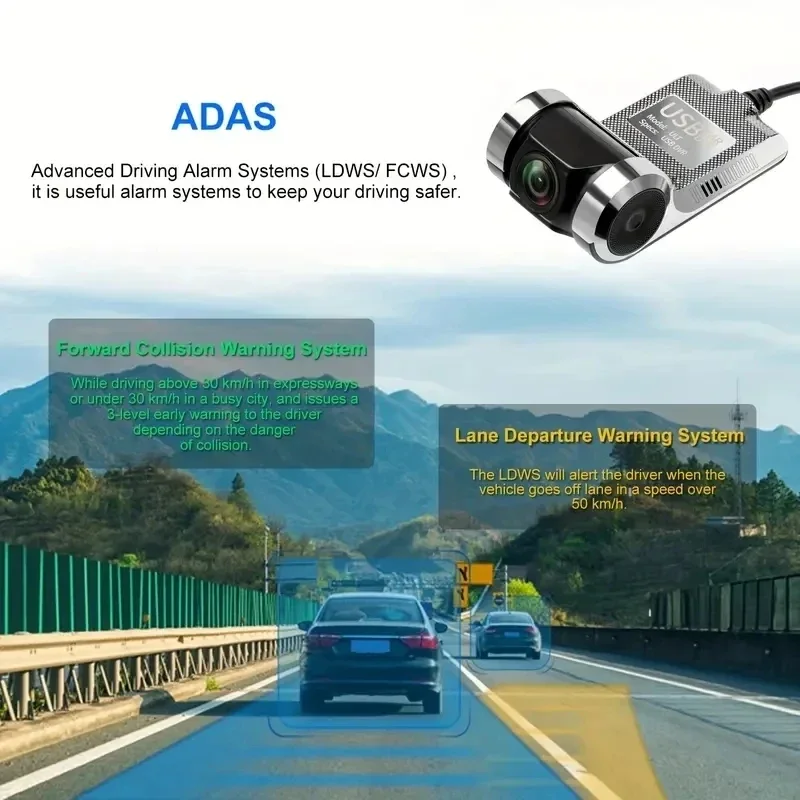 Car Android Navigator USB HD Driving Recorder Media Comes with ADAS Driving Assistance Function Car Dash Cam Camera 5