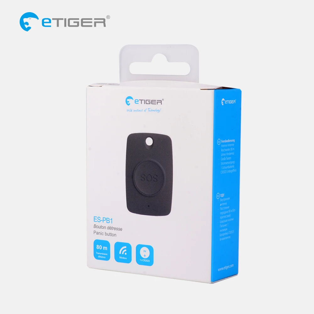 eTIGER SOS Emergency Panic Button ES-PB1 compatible with eTIGER Secual system Home Security