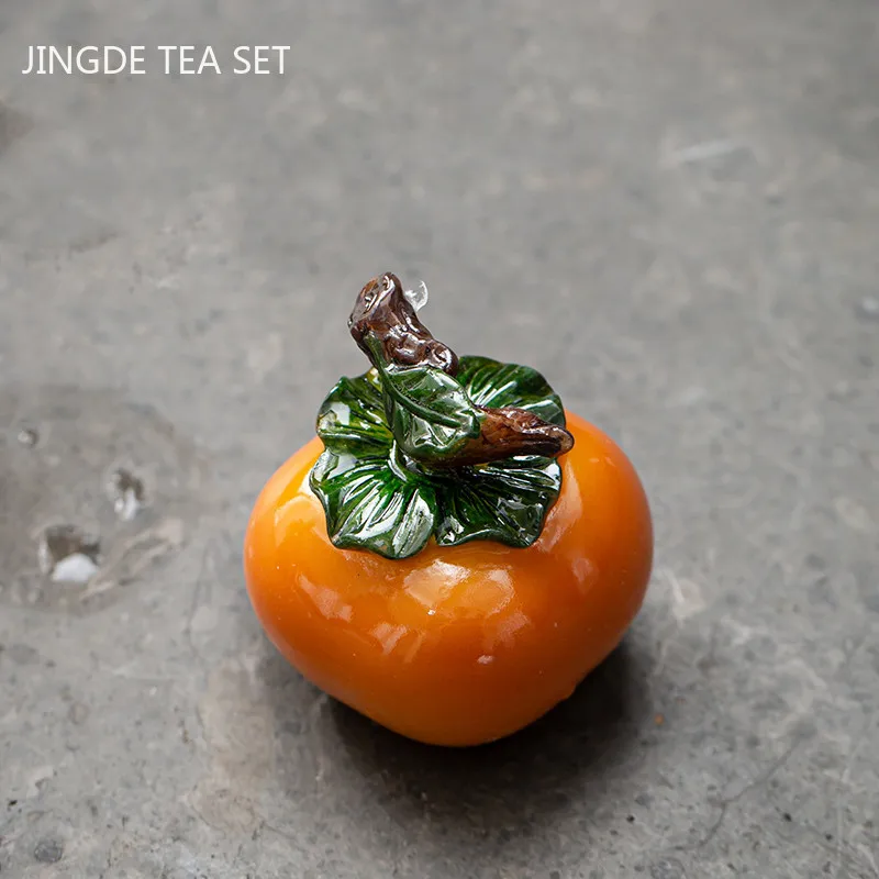 Boutique Imitation Fruit Tea Pet Ornament Creative Tea Tray Color Changing Decoration Exquisite Flower Pot Decor Crafts