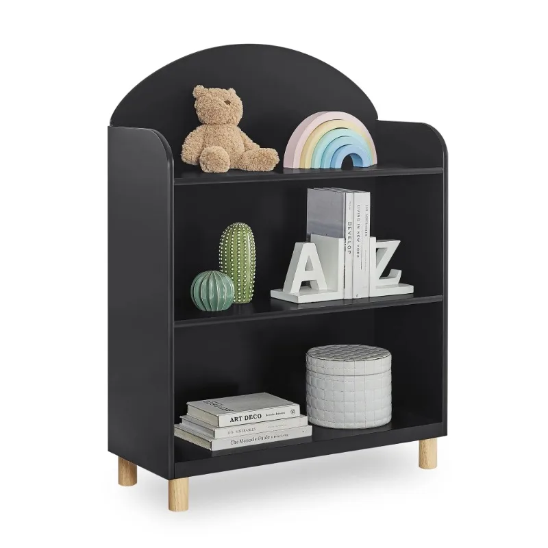 

Children 3-Shelf Bookcase, Ebony/Natural