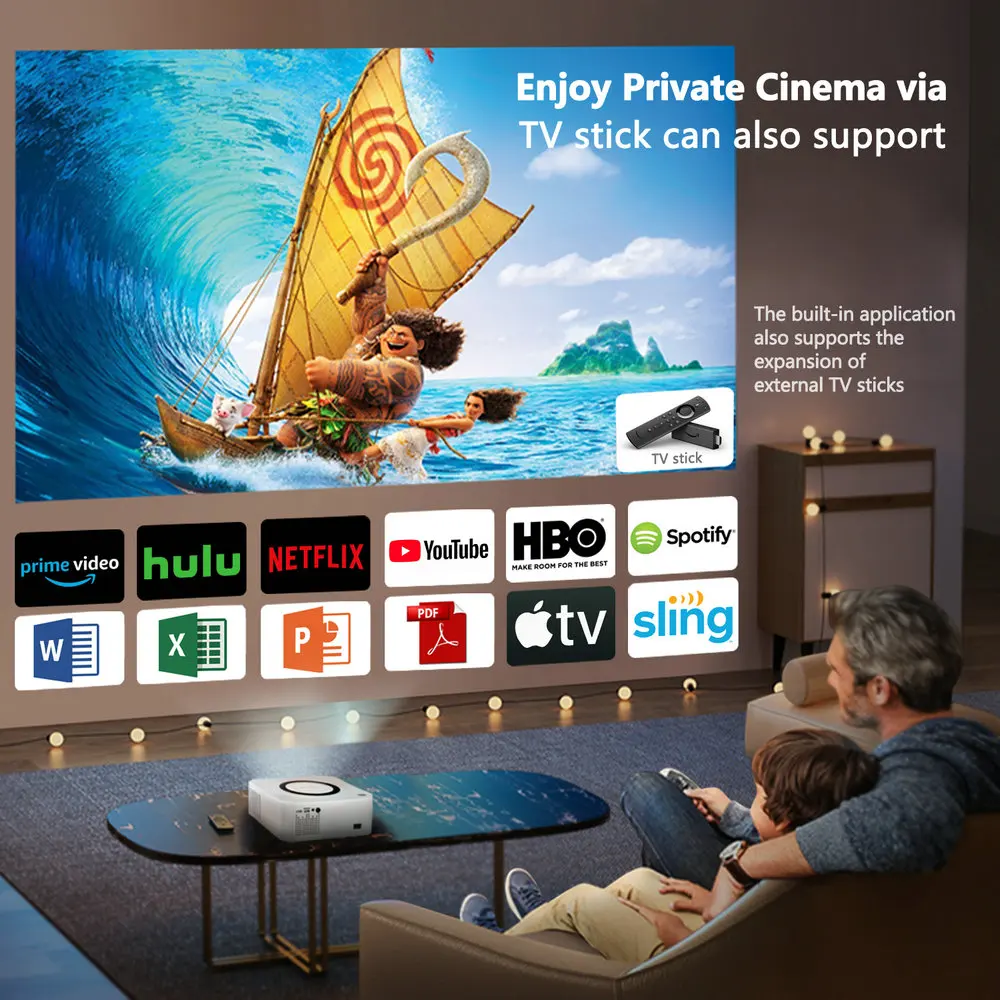 Mini Projector, LED Projector Vivicine Y9 Android 11.0 Full HD 1080p Home Theater Projector Phone Sync WIFI LED Multimedia Video Game Projetor Beamer