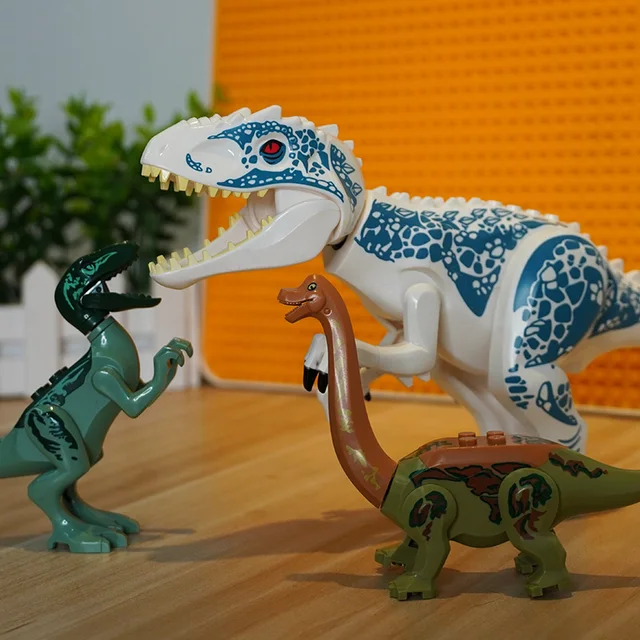 Jurassic Dino World grandi dinosauri figure mattoni Building Blocks Tyrannosaurus Indominus T-Rex Velociraptor Toys MOC Kids Gift 3