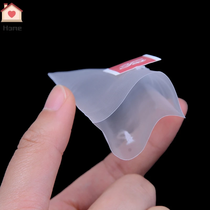 Transparent Nylon Teabags Empty Tea Bags Disposable Nylon Tea Bags with String Heal Seal Filter Bag 100Pcs