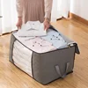 Foldable Storage Bag Clothes Organizer Waterproof Oxford Clear Window Clothing Wardrobe Organizer Home Non Woven Storage Box 6