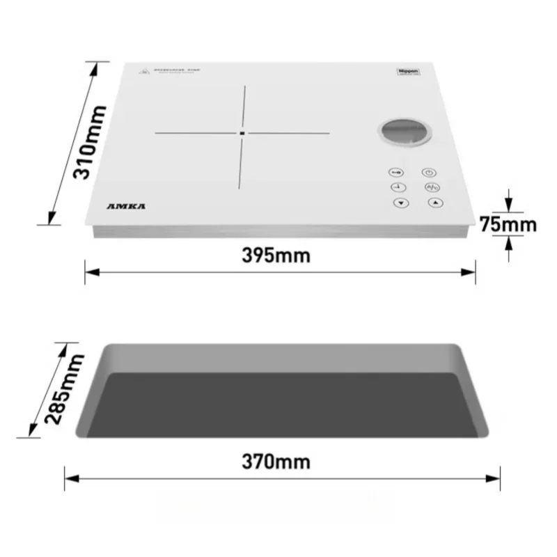 Amka Induction Cooker 220V 2200W White Induction Cooktop Single Cooker Kitchen Touch Control Microcrystalline Panel Built-in Hob