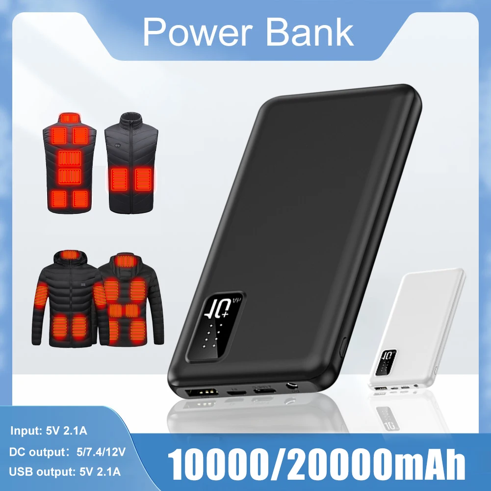DC Heating Vest 10000/20000mAh Power Bank Portable Mini