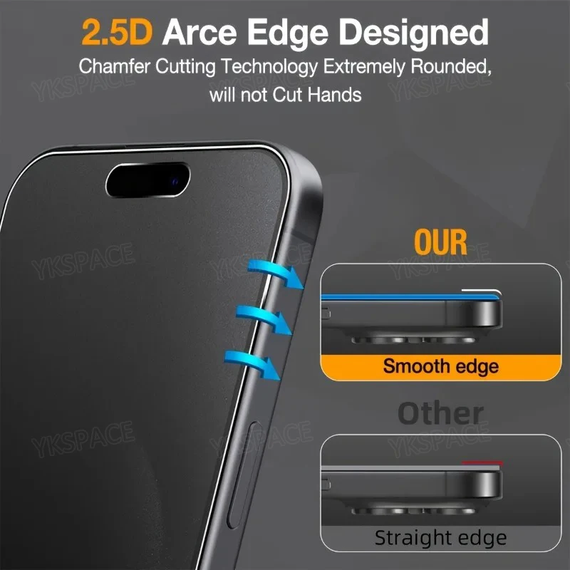 2 Stück matt mattiert 360 ° Privacy Anti Spy gehärtetes Glas für iPhone 17 Air 16 15 14 Plus 13 12 11 Pro XS MAX XR Displayschutzfolie – Detail 16