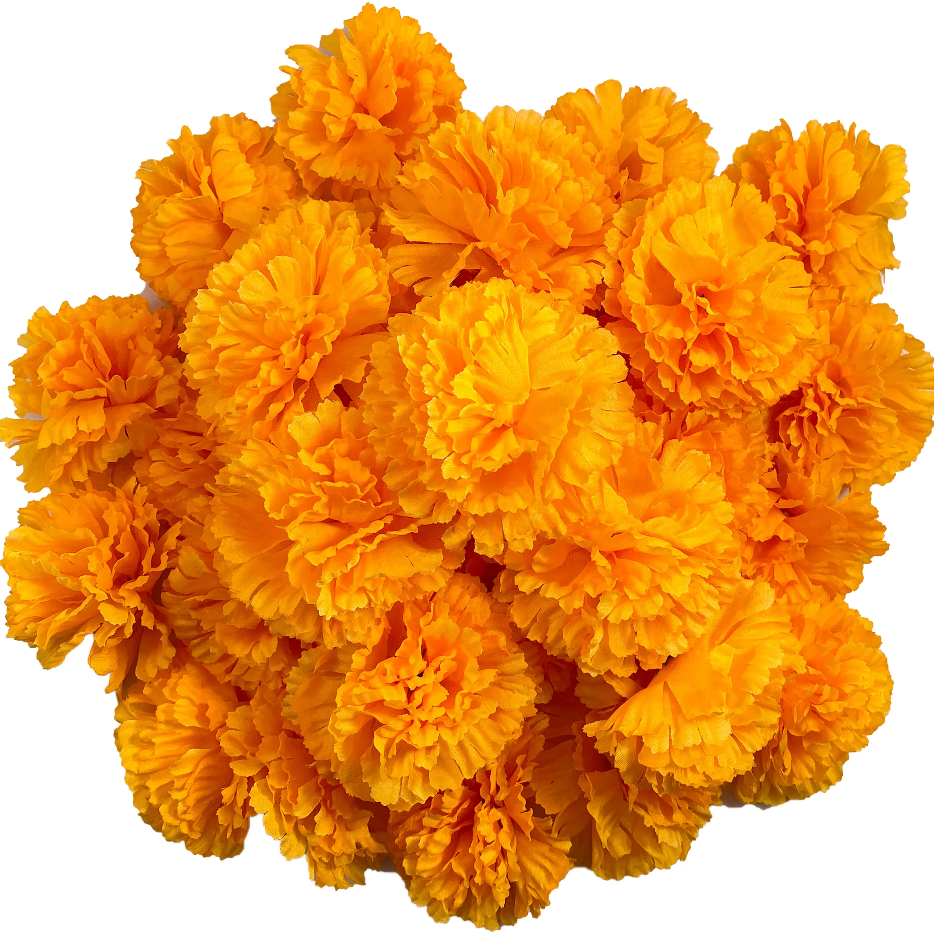 

Marigold Flower Heads for Diwali Home Decor DIY Wreath Garland Craft Wedding Party Decoration Halloween Decor