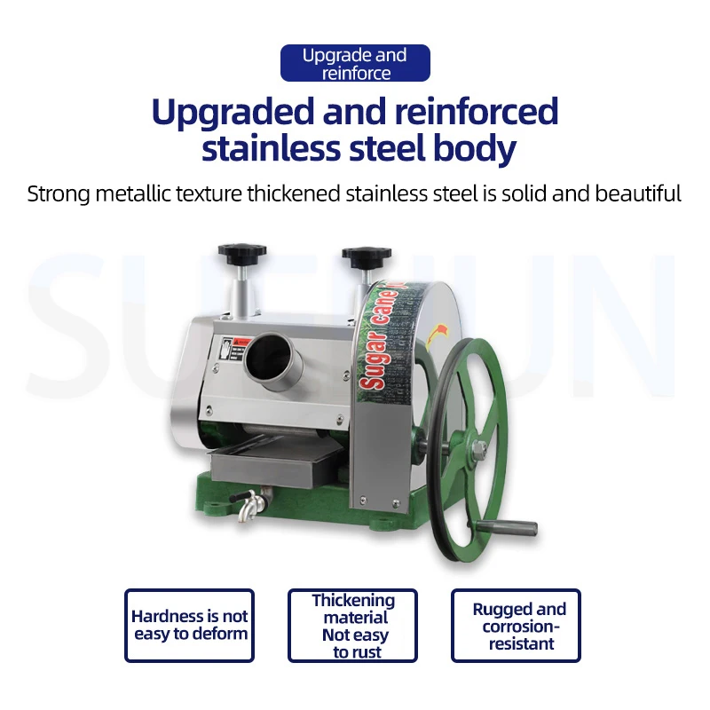 Commercial Sugarcane Juicer Manual Stainless Steel Desktop Sugarcane Bagasse Juice Separator Juicer Sugar Cane Machine Crusher 4