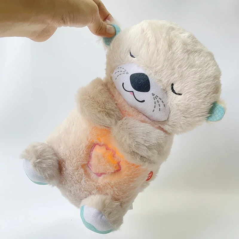 호흡 곰 진정 수달 봉제 인형 장난감, 아이 진정 음악 수면 동반 소리와 빛 인형 장난감 선물