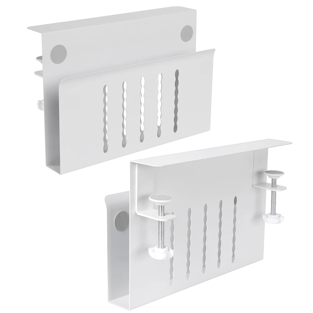 책상 옆 수납 정리함, 드릴 없이 설치하는 노트북 거치대 (사무용품 및 스튜디오 필수품)