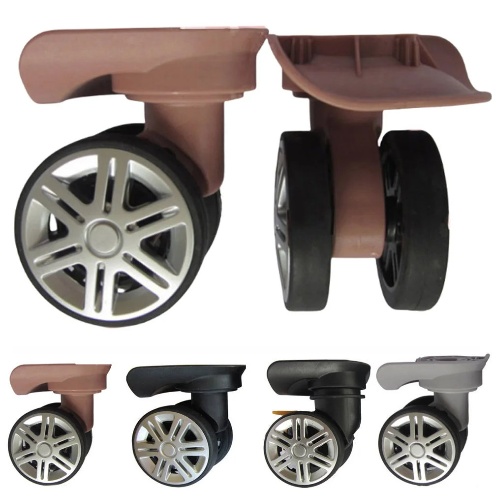 1 Pair Replacement Luggage Wheels for Suitcases Repair Hand Spinner Caster A08 Silent Rubber Wheels Trolley Parts for Suitcase