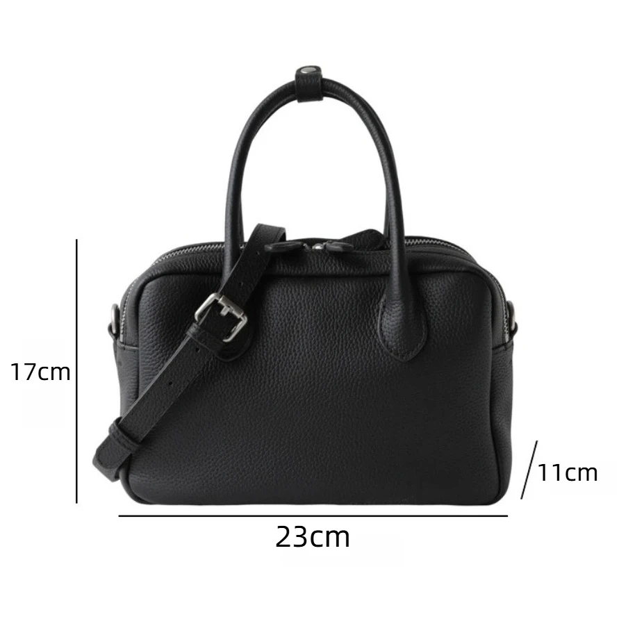 Litchi Texture Ladies' Waterproof PU Leather Boston Bag – Large Capacity, Bright Color Crossbody Bag