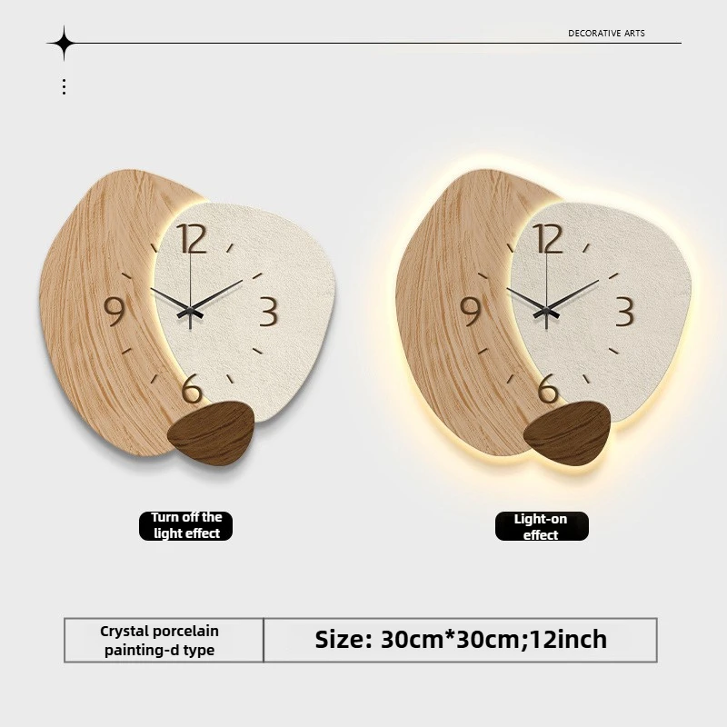 Fashion LED Light Wall Clock Luminous Silent Hole-Free Quartz digital wall clock