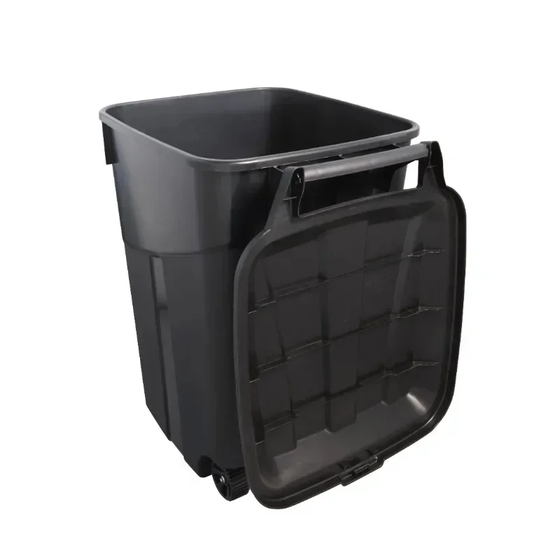 45-Gallon Heavy-Duty Black Wheelie Trash Can 3