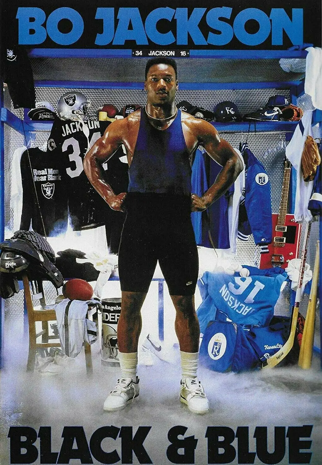 

Bo Jackson Black and Blue Art Picture Print Silk Poster Home Wall Decor