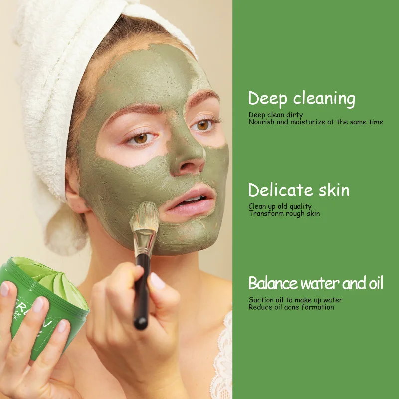 Face Mask 110g Green Tea Ice Muscle Mud Mask Deep Cleansing Remove Blackheads And Shrink Pores Mask Facial Skin Care