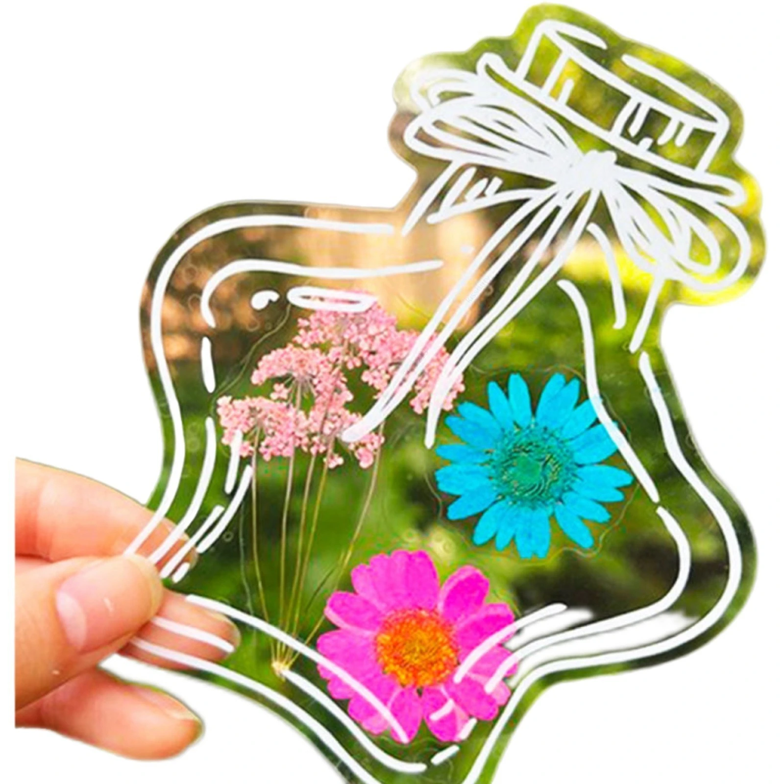Floral Painting Bookmark 64PCS Bookmark Making Kit Transparent Flower Handmade Dried For School DIY