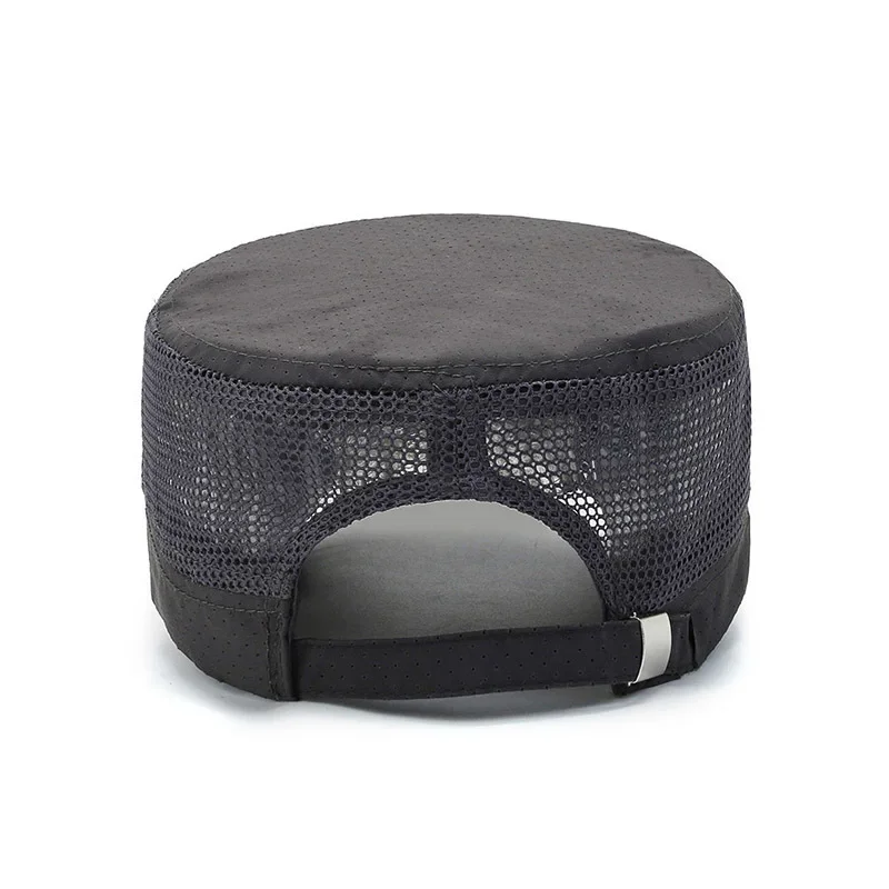 Half Mesh Military Hats Men Women Quick-Drying Hollow Out Flat-Top Cap Summer Sunscreen UV Sun Hats Outdoor Sport Fishing Visors