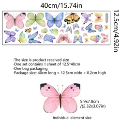 Vibrant Butterfly Removable Wall Decals for Home and Bedroom Decor for Kids and Girls (1PC)