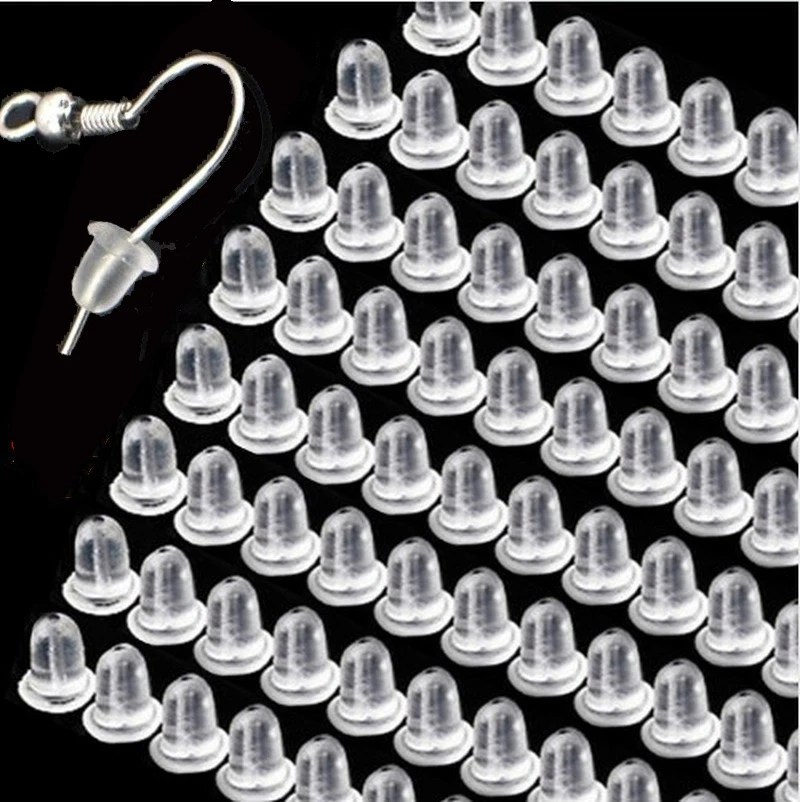 500/1000pcs Soft Silicone Rubber Earring Back Stoppers For Stud