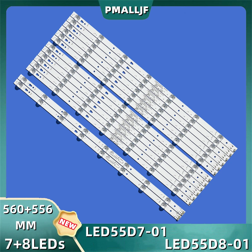 Conjunto Retroiluminação Led Tira Mhdv5533-u4 Lt55c550 Led55d08b-zc14cg02 Led55d07a-zc14cg-02 30355007206 14 Peças