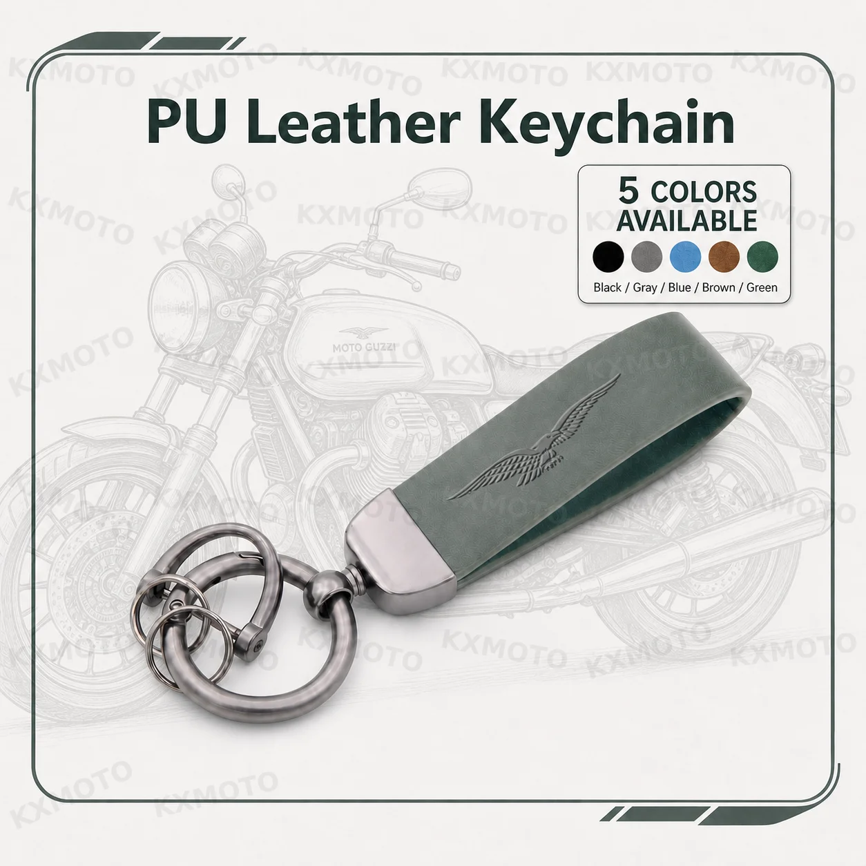 Luxury PU Leather Motorcycle Keychain