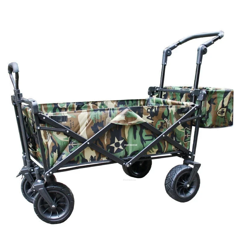 Creative Outdoor Camping Garden Carts Extension Wheels Trolley Home Foldable Carts with Wheels Shopping Cart Portable Beach Cart