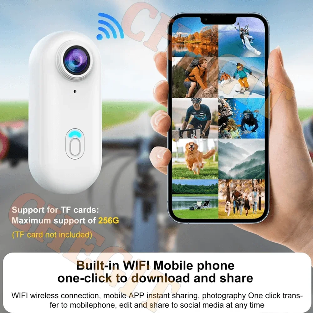 4K FHD POV Collar Cam Small Sports Camera Magnetic Necklace Pets Camcorder Mini Wireless WiFi H88 Bodycam Recording Vlog Selfie