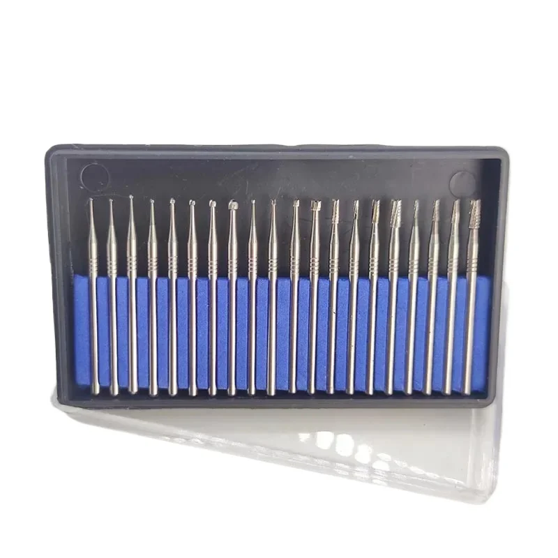 20pcs/Box Dental Drills Bits HP Tungsten Carbiden Burs Kits Create Tiny Hole Slim Curves Deep Grind Dentistry Lab Tools