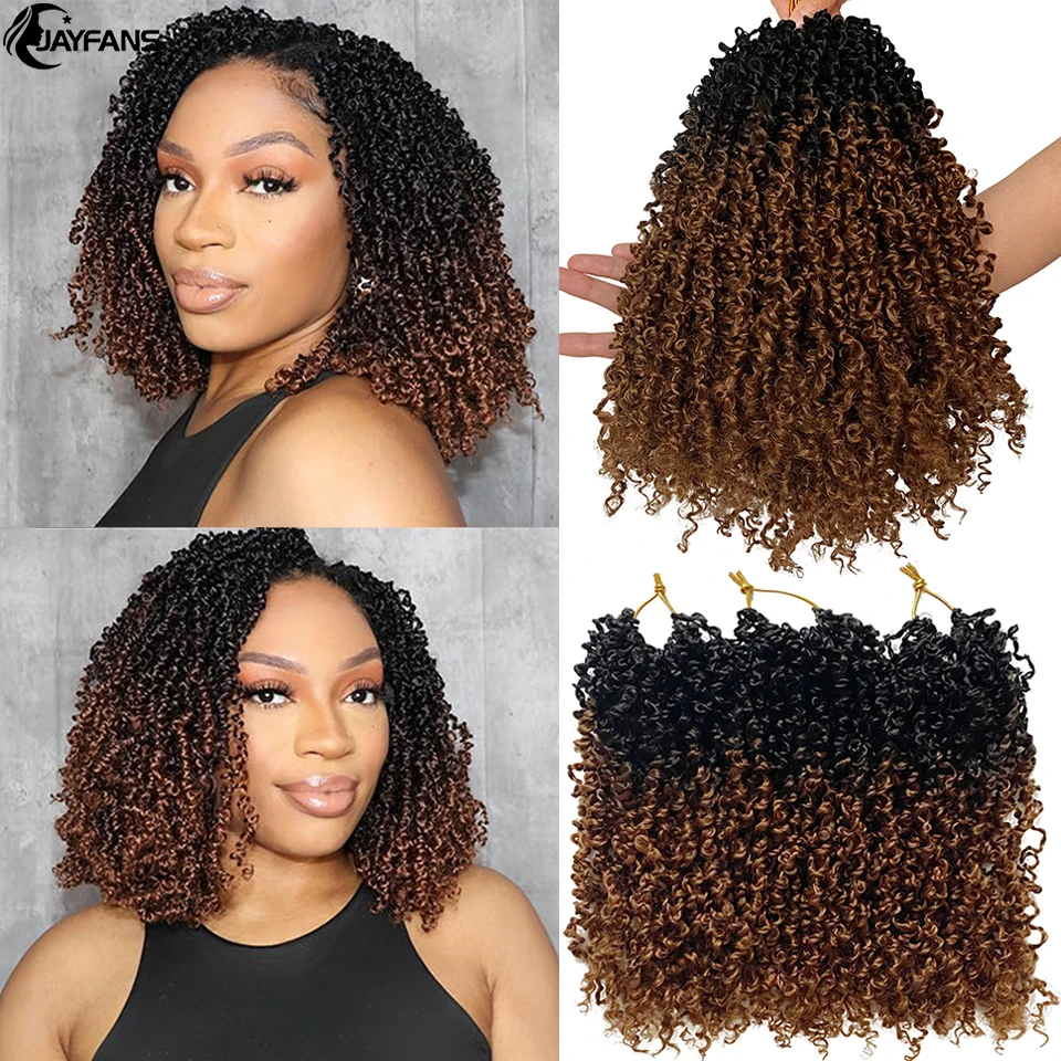 12 8 Inch Yanky Twist Crochet Hair Pre-looped Bohemian Kinky Mini Passion Twist Spring Yankee Twist Crochet Hair for Black Women 2