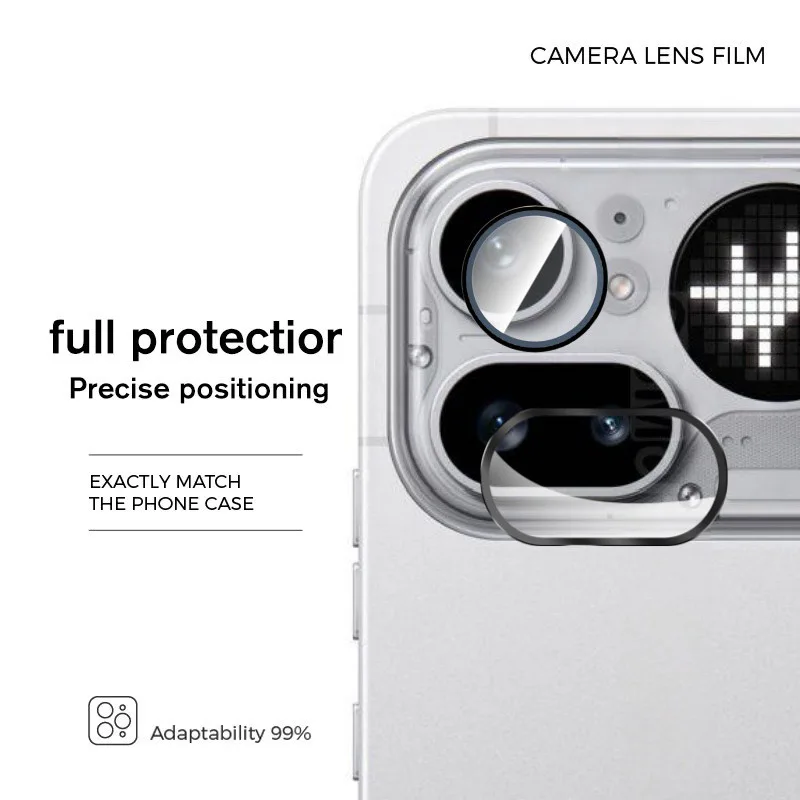 3D Curved Camera Protective Glass with Metal Ring Lens Cover