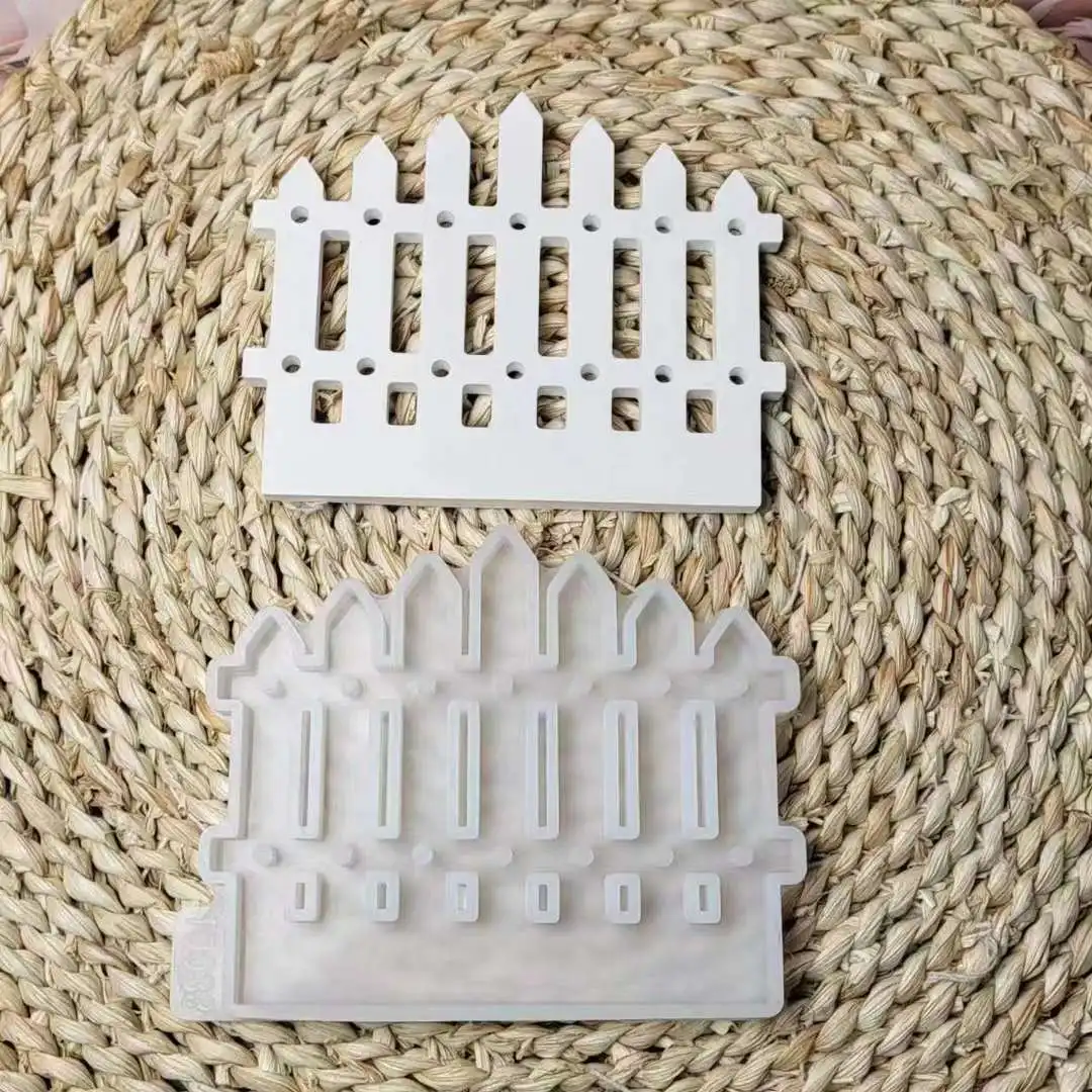 DIY Fence Candle Holder Silicone Mold Concrete Cement Candle Holder Mould Resin Plaster Candle Stand Craft Molds Home Decor