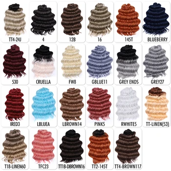 Synthetic Twist Crochet Curly Hair 16 Inch Deep Wave Braid Hair Ombre Pink Blonde Brown Water Wave Braiding Hair Extensions 1