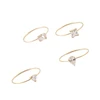 Stainless Steel Shinny Round/Heart/Waterdrop/Square Shaped Zircon Thin Ring for Women Wedding Jewelry 1